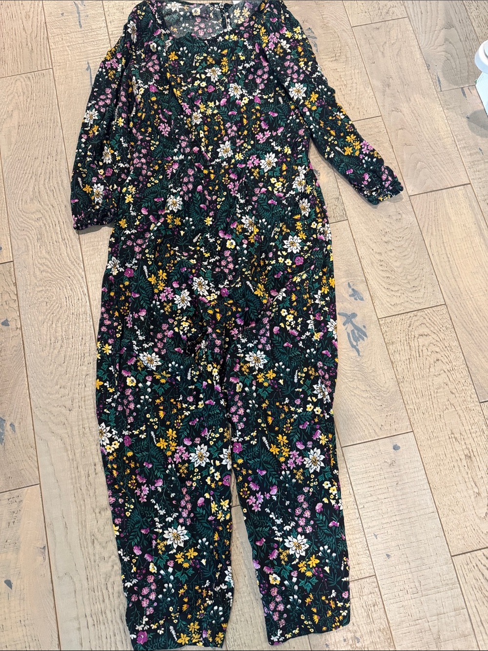 Old navy Floral Long-Sleeve Jumpsuit - Dark Green Floral